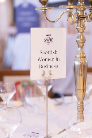 An awards sign sitting on a table